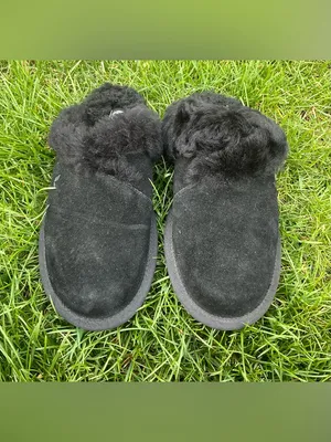 Koolaburra by Ugg Black Suede Shearling-Lined Slip-On Slippers thumbnail 5