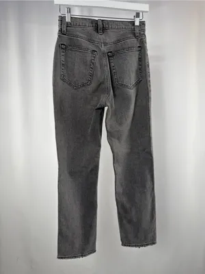 Abercrombie & Fitch The Ankle Straight Ultra High-Rise in Gray Wash Jeans Size 0 thumbnail 4