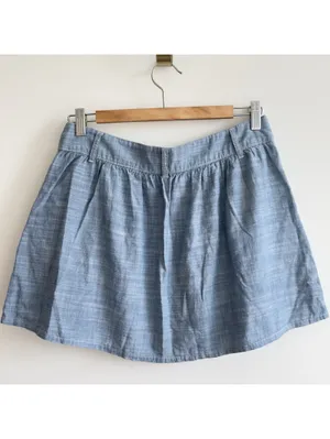 Hollister Blue Chambray Button Front Mini Skirt Pockets Women’s Small thumbnail 6