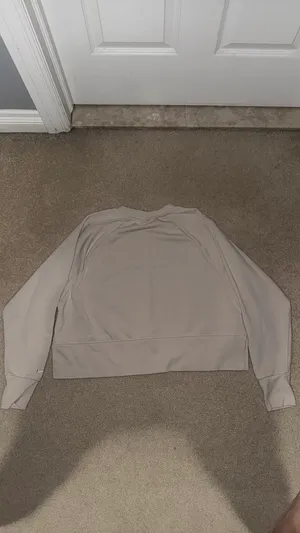 Nike Cropped Long Sleeve Top Cream thumbnail 7