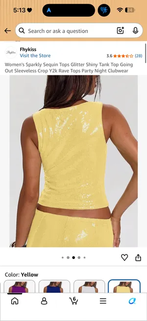 Wo men's Sparkly Sequin Tops Glitter Shiny Tank Top Going Out Sleeveless Crop Y2k Rave Tops Party Night Clubwear thumbnail 2
