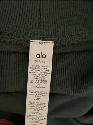 Alo Yoga NWT Hazy Mock Neck Pullover Sweatshirt Pockets in Clover Green Size S thumbnail 7