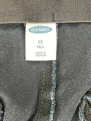 Old Navy Crop Ankle Pants Black Sid Zip Split Hem Sz 12 Tall thumbnail 4