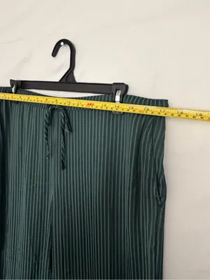 GapBody Satin PJ Pant M Green Stripe Pajama Pants Elastic Drawstring NWT(A911) thumbnail 3