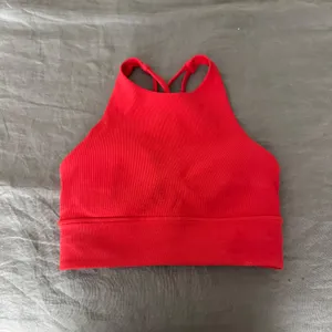 Lululemon Energy Bra High Neck Long Line *Medium Support, B-D Cup Carnation Red thumbnail 2