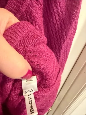 Express Magenta Short Sleeve Knit Mohair Wool Blend Scoop Neck Sweater thumbnail 12