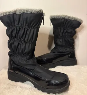 Totes Rachel Zip Front Snow Boots All Weather Footwear Faux Fur Lined SZ 9 thumbnail 1