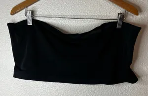Skims black powermesh sheer strapless bandeau bra 4X plus thumbnail 1