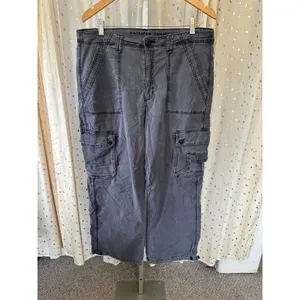 American Eagle Women's Faded Baggy Jogger Wide Leg Cargo Parachute Pants 18 thumbnail 2