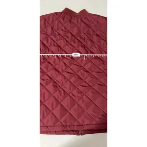 Croft & Barrow Women Burgundy Quilted Zip Up Vest Ribbed Sides Faux Suede Trim L thumbnail 6