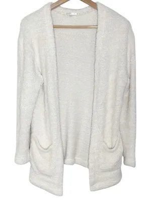 Z Supply Women’s Fluffy longline cardigan off white Open-Front Sweater Sz XS/ S thumbnail 1