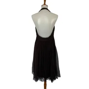 Demi Lune 10‎ Brown 100 Percent Silk Dress Sleeveless NWT Formal Luxe Resort thumbnail 5