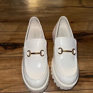 White chunky loafers thumbnail 2