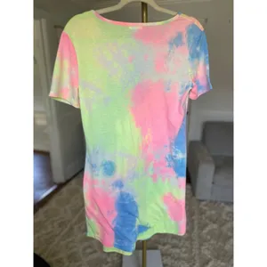Neon Tie Dye Shirt Dress Vibrant Indie Festival Y2K Beach Resort Travel Concert‎ thumbnail 3