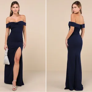 LULU's Sexy Prom Wedding Bridesmaid Elegant Sophisticated Off the Shoulder Maxi thumbnail 6