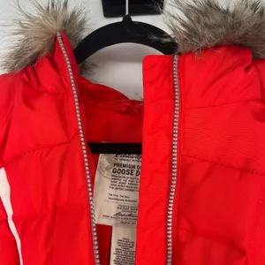 Eddie Bauer 550 Down Puffer Jacket Womens M Red Fur Hood Winter Ski Coat thumbnail 10