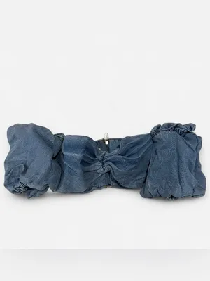House of CB London La Lune Denim Puff Sleave Top Large thumbnail 3