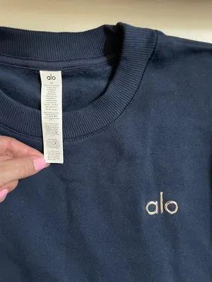 Alo Yoga NWT Accolade Crew Neck Pullover Sweatshirt Navy Size M Oversized thumbnail 8