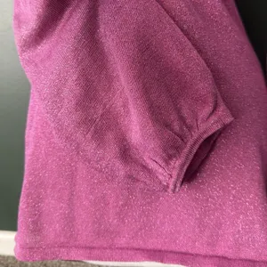 Vintage Y2K MKM Designs Pink Magenta Shimmer Long Sleeve Babydoll Top Sz Medium thumbnail 4