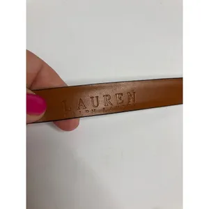 Lauren Ralph Lauren Belt Womens L Brown Excellent Skinny Leather Tortoise Buckle thumbnail 3