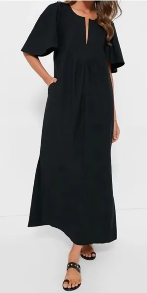 NWT Tuckernuck Pomander Place Black Flutter Sleeve Maxi Dress thumbnail 1