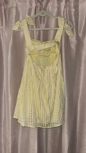 American threads yellow gingham mini dress thumbnail 5