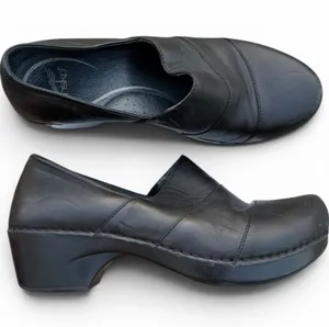 Dansko Tenley Black Leather Clogs Slip On Comfort Shoes EU 40 Nurse Career Class thumbnail 1