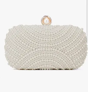 White Pearl Clutch Purse thumbnail 3