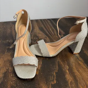 Kelly & Katie Heels, silver diamond heels. Size 10. thumbnail 1