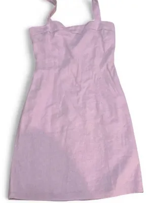 Abercrombie & Fitch Light Pink Mini Linen Dress thumbnail 1