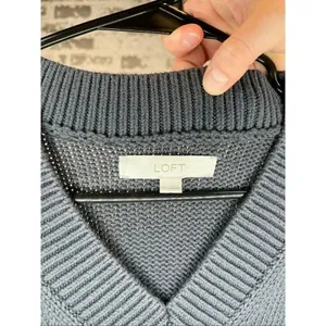 Loft | women knitted blue sweater vest thumbnail 2
