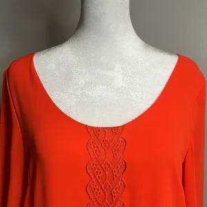 ASTR bright coral lace lined drop back dress - xs thumbnail 5