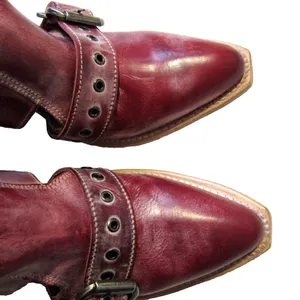 NEW Freebird by Steven Malena Joplin in Red Leather Ankle Buckle Heel Boot 10 thumbnail 8