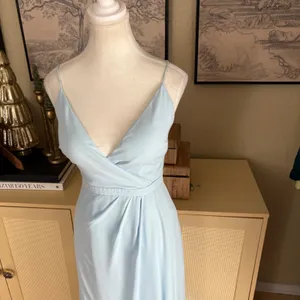 FAME and partners Dusty Blue Open‎ Back Maxi Dress Size 2 Prom Bridesmaid thumbnail 2
