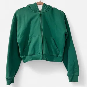 Aritzia TNA Cozy Fleece Green Boyfriend Zip Hoodie Oversized Small thumbnail 9