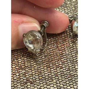 925 sterling silver earrings no hole tarnished 3.92g h20 thumbnail 4