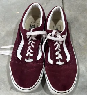 Vans Red and White Sneakers Classic Low-Top Style thumbnail 1