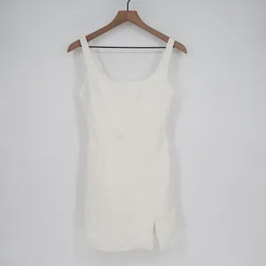 Lulus Always Admired Mini Dress Womens Small White Stretch Side Slit Scoop Neck‎ thumbnail 2
