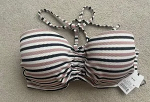 Shade & Shore Black and Pink Swimsuit Top (36 DD) thumbnail 1