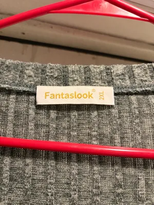 Fantaslook sage green ribbed lounge long sleeve shirt, 2XL thumbnail 3