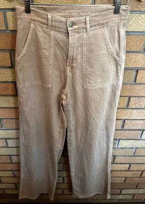 American Eagle Baggy Wide Leg Pants Size 4 Beige/Tan Style 3349220051 thumbnail 1