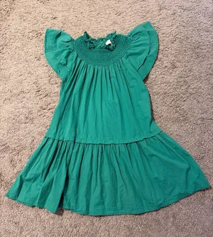 Pinch Emerald Green Ruffle Sleeve Tiered Mini Dress thumbnail 1