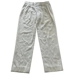 Aritzia Babaton Cohen Pants Pleated Cropped Trousers 4 Ivory thumbnail 2