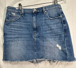 Hudson denim miniskirt, distressed raw edge size 31 thumbnail 1
