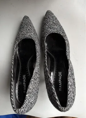 Rampage Black and White Tweed Pointed Toe Heels thumbnail 1