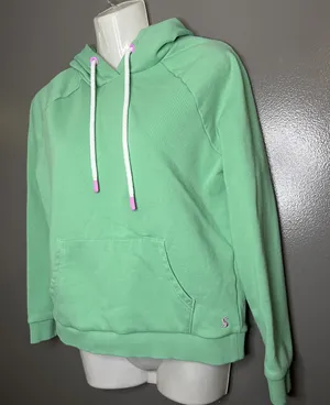 Joules Hoodie Sweatshirt Womens 4 Green Striped Hood Kangaroo Pocket Pullover thumbnail 3