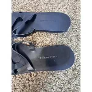 Valia Gabriel Black Leather Toe Loop Sandals Handmade in Greece Size 7/37 thumbnail 2