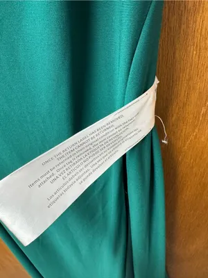 Ieena for Mac Duggal Jersey One Shoulder Draped Back Gown Dress Emerald Green 6 thumbnail 7