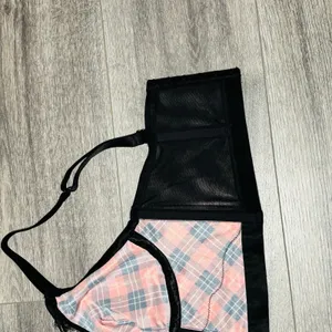 Victoria's Secret Longline Plaid Lace‎ Bustier Crop Large thumbnail 8