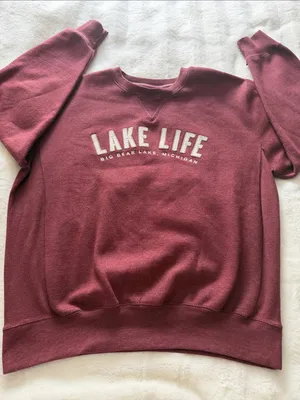 Artisan designed "Lake Life" crewneck sweatshirt by the clothing company size L thumbnail 1